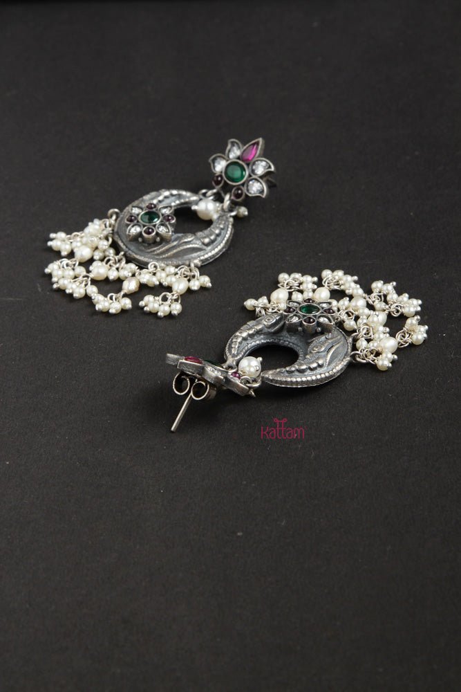 92.5 Silver Chanbali Pearl Earring - SJE011