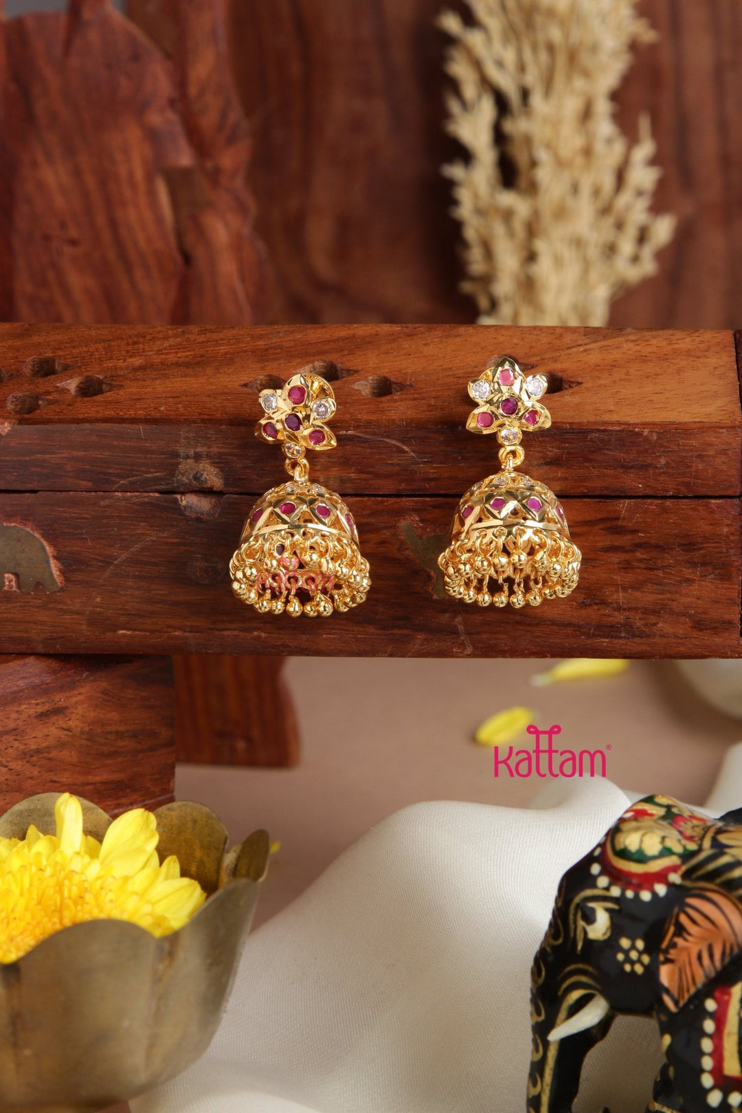 Aarunya - Gati Rubystone Jhumka - E954