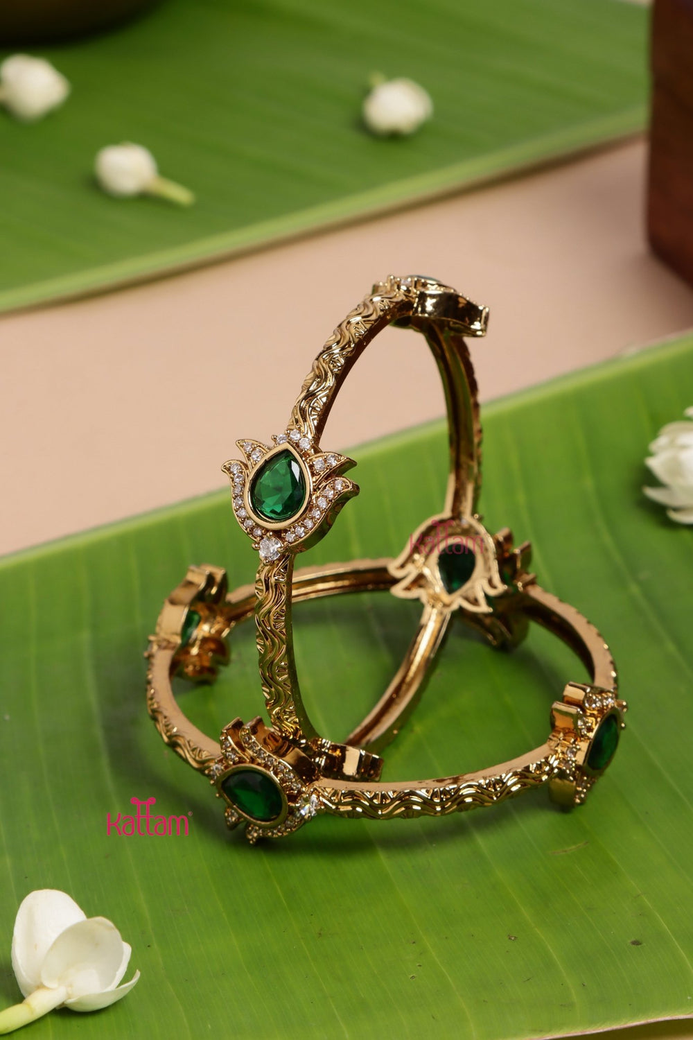 AD Green Drop Bangle Set - B555 - V4