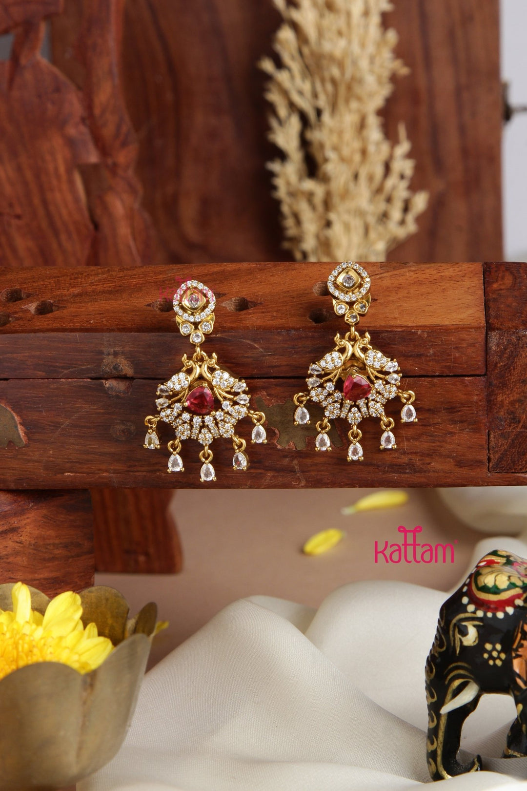 AD Interchangeble Peacock Jhumka - E958