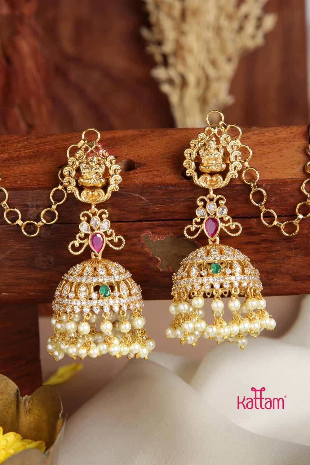 AD Interchangeble Stone Jhumka - E957