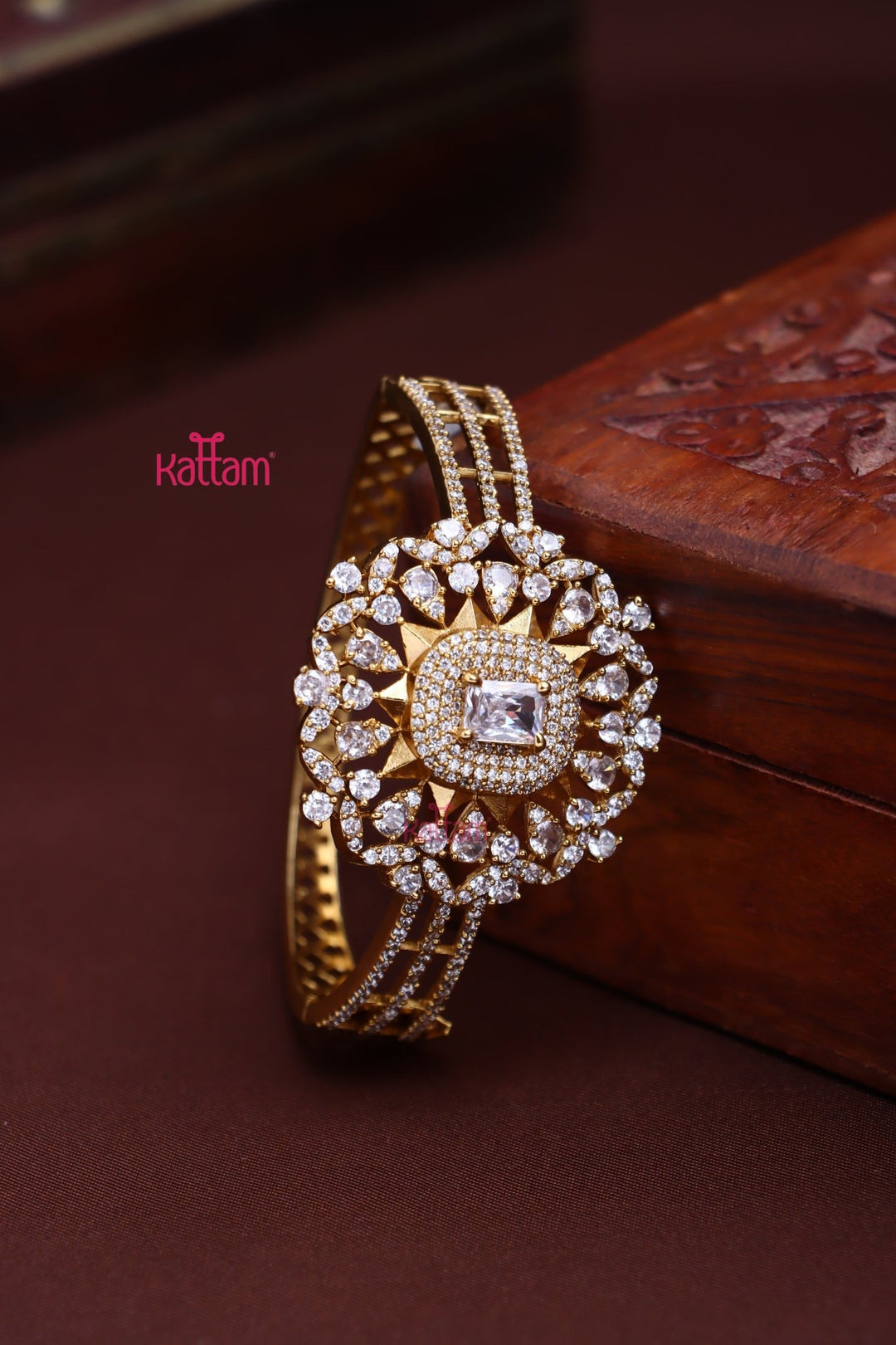 AD Stone White Kada Bangle - B563