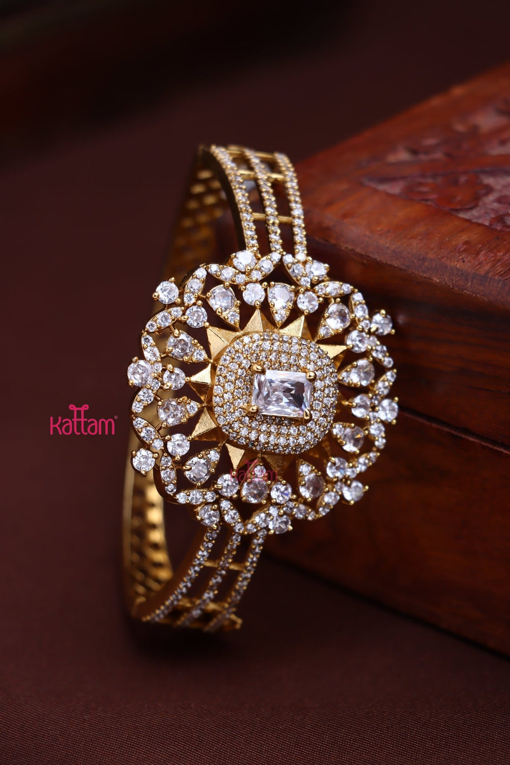 AD Stone White Kada Bangle - B563