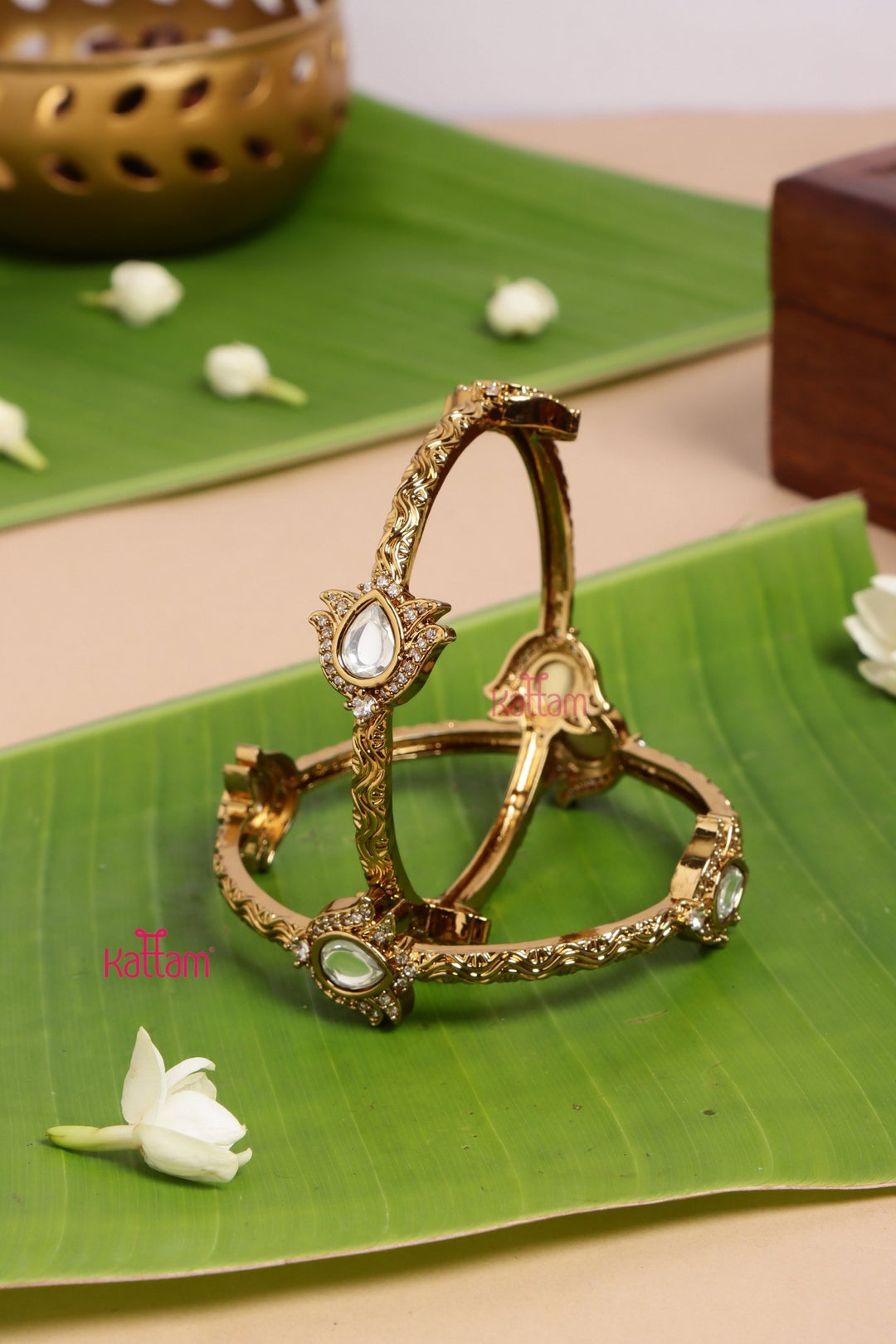 AD White Drop Bangle Set - B553 - V4