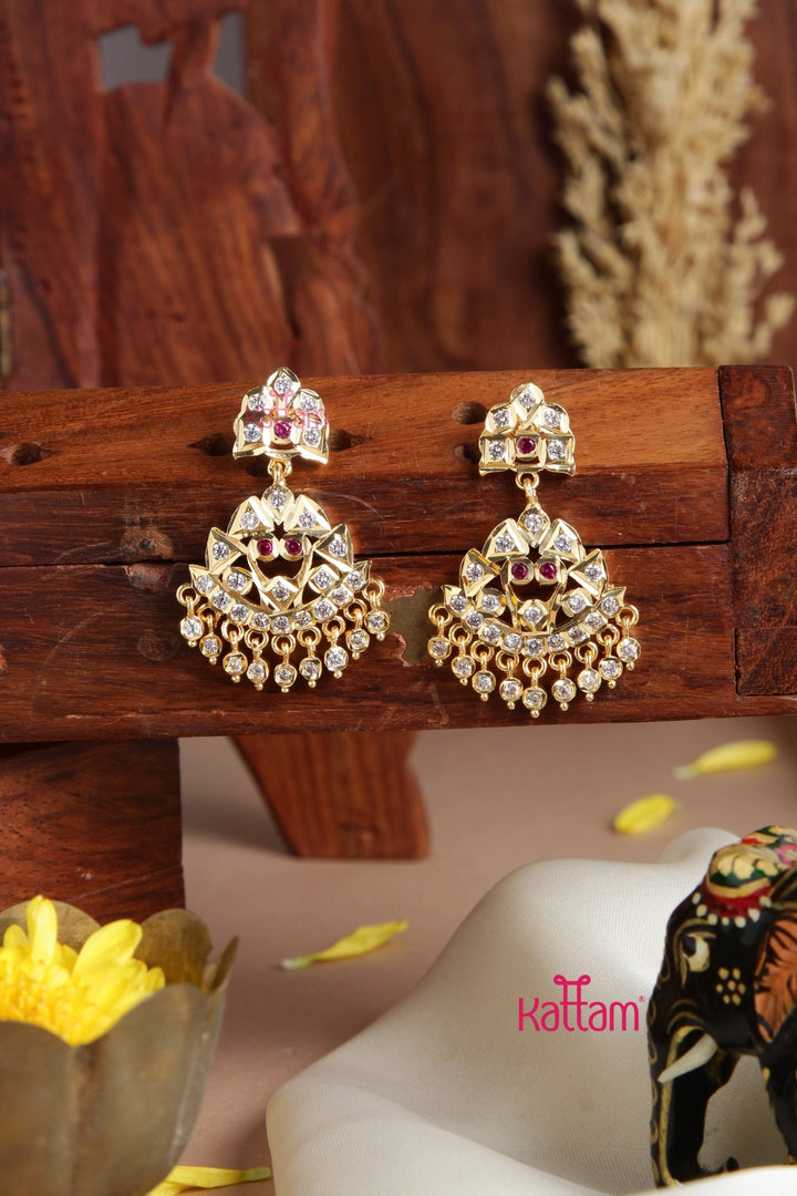 Ajitha - Goltone Gati Ruby Earring - E949