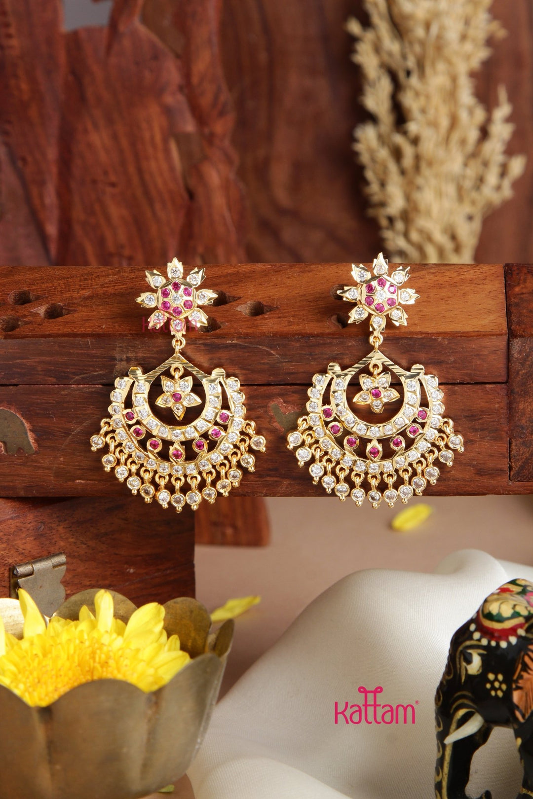 Ananya - Gati Ruby Chandbali Earring - E951