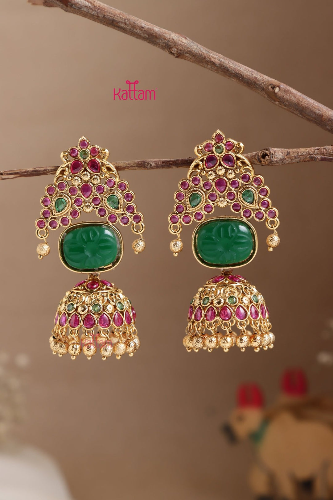 Contemporary Stone Jhumka - E1064