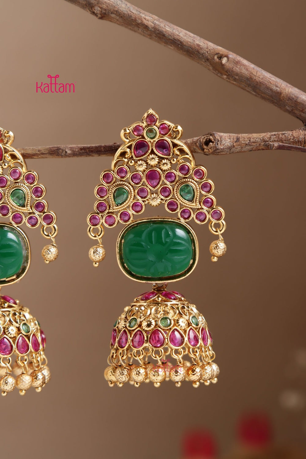 Contemporary Stone Jhumka - E1064