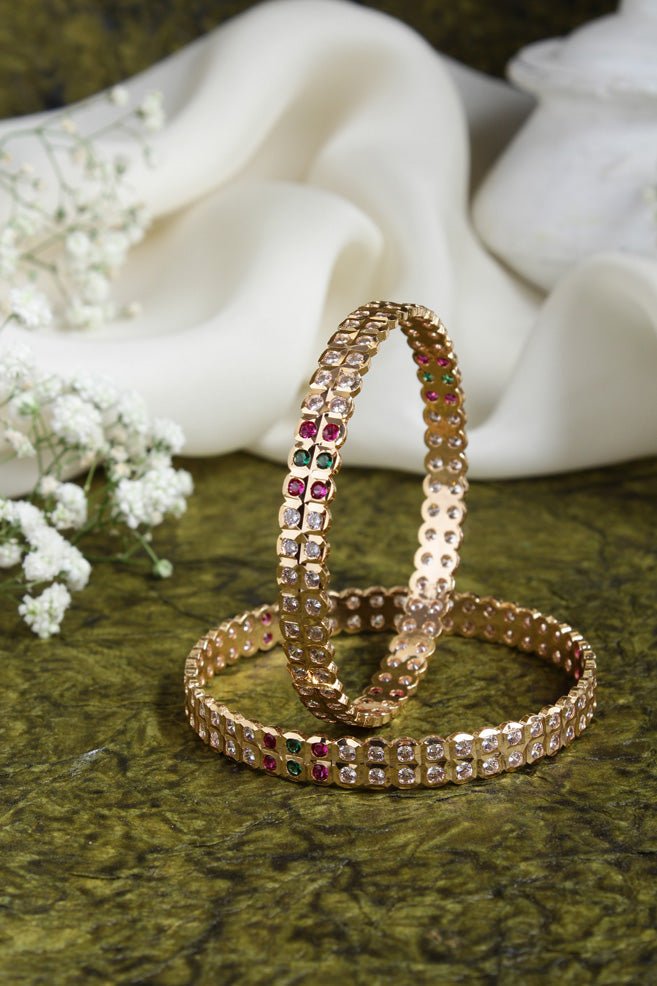 Double Line Multi Stone Gati Bangle - B449 -V4