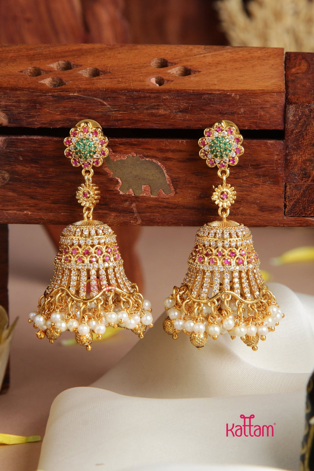 Dushara AD Grandstone Jhumka - E956