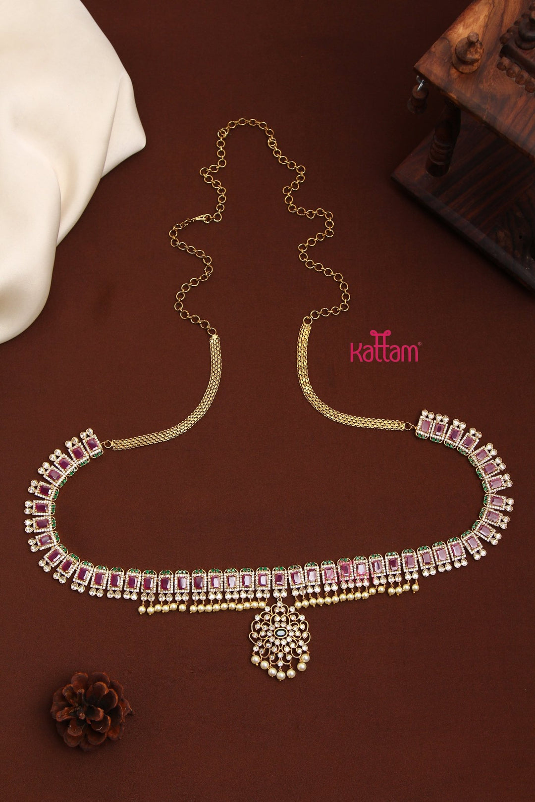 Elegant Grand Stone Hip Chain - Green - HB183