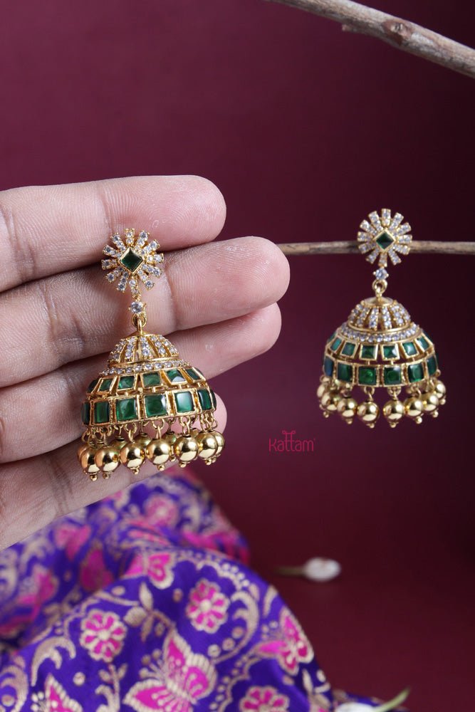 Ethnic Green Jhumka - E550