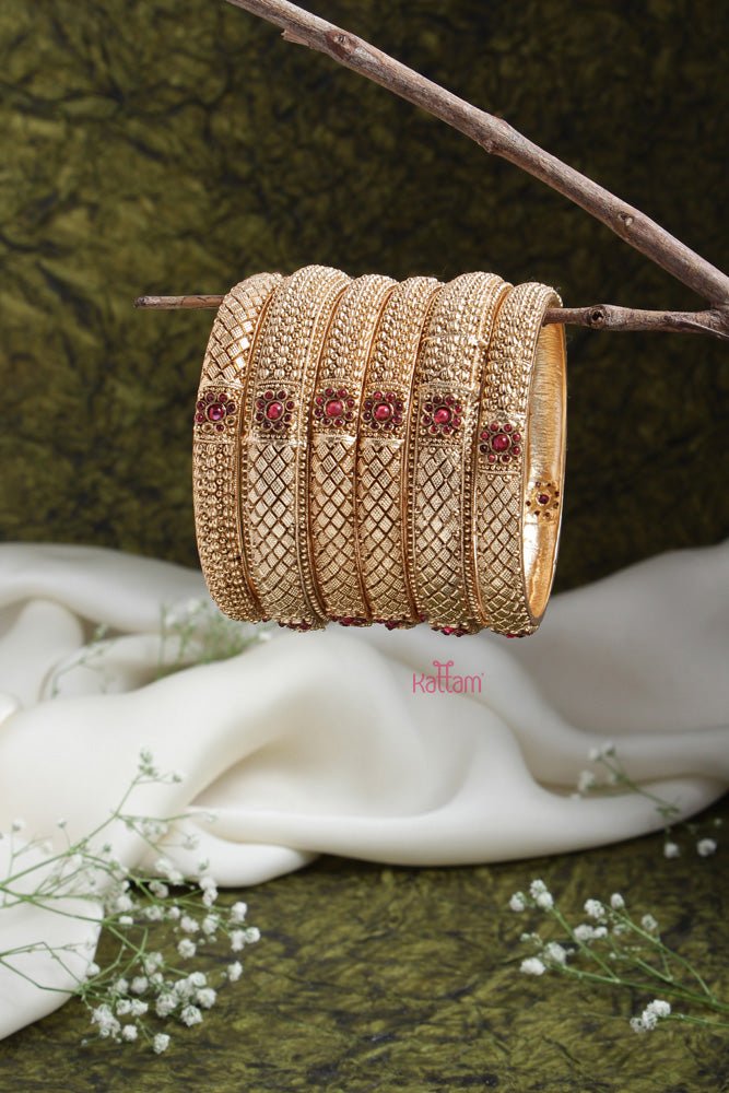 Ethnic Stackable Bangle ( Set of 6) - B450 - V4