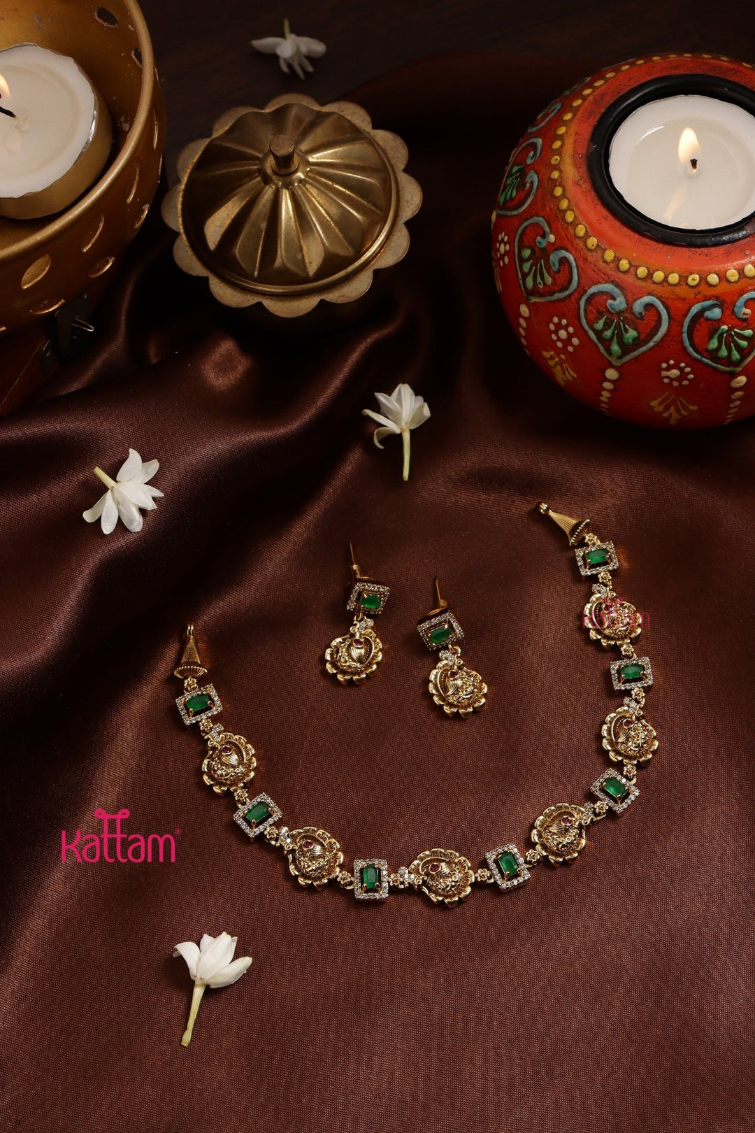 Green Emerald Mayil Choker - N3209