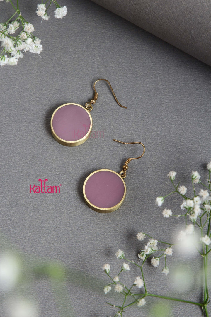 Handcrafted Brass Resin Geometric Shape CircleEarring - E826