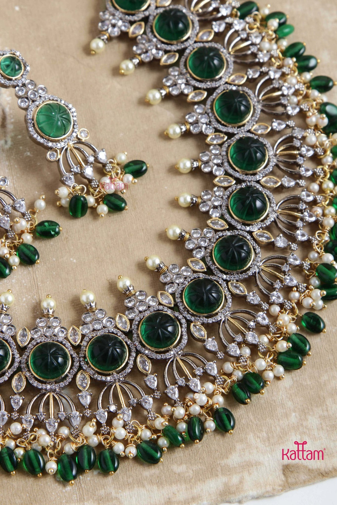 Jazz - Victorian Diamond Green Bridal Choker - N6006