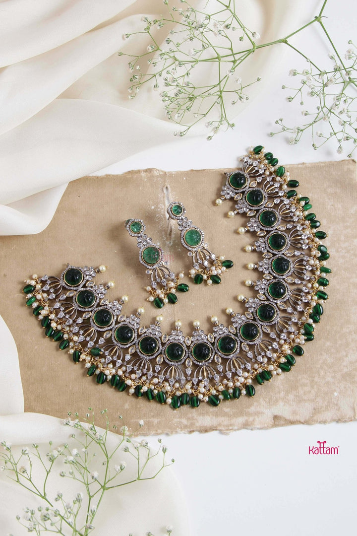 Jazz - Victorian Diamond Green Bridal Choker - N6006