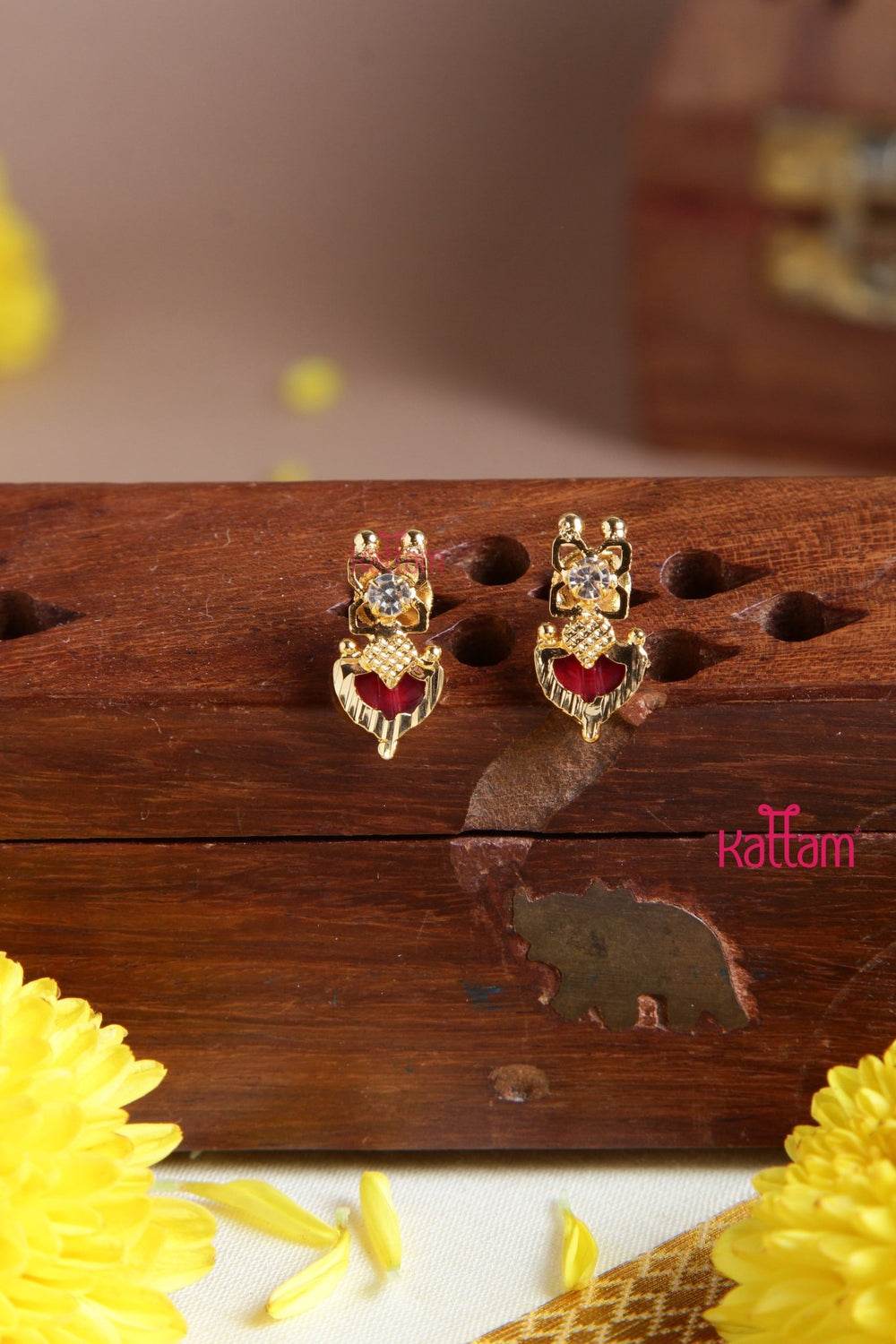 Kerala Palakka Ruby Stud - E968