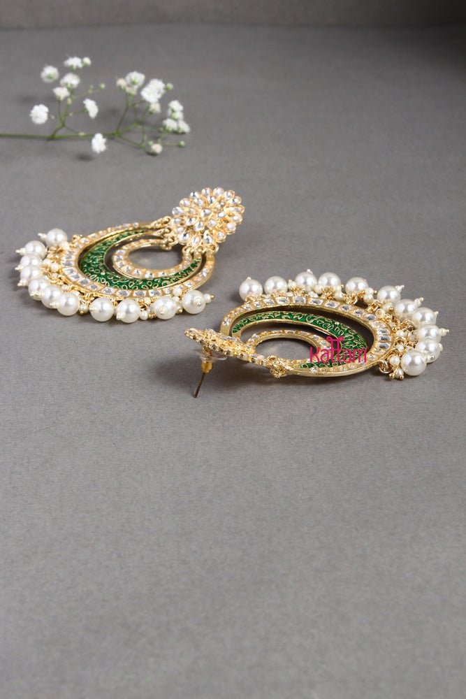 Kundan Chandbali Statement Earring - E398