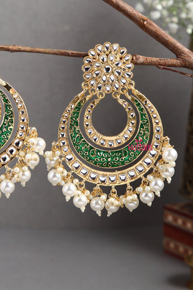 Kundan Chandbali Statement Earring - E398