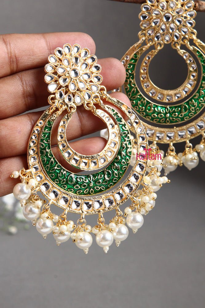 Kundan Chandbali Statement Earring - E398