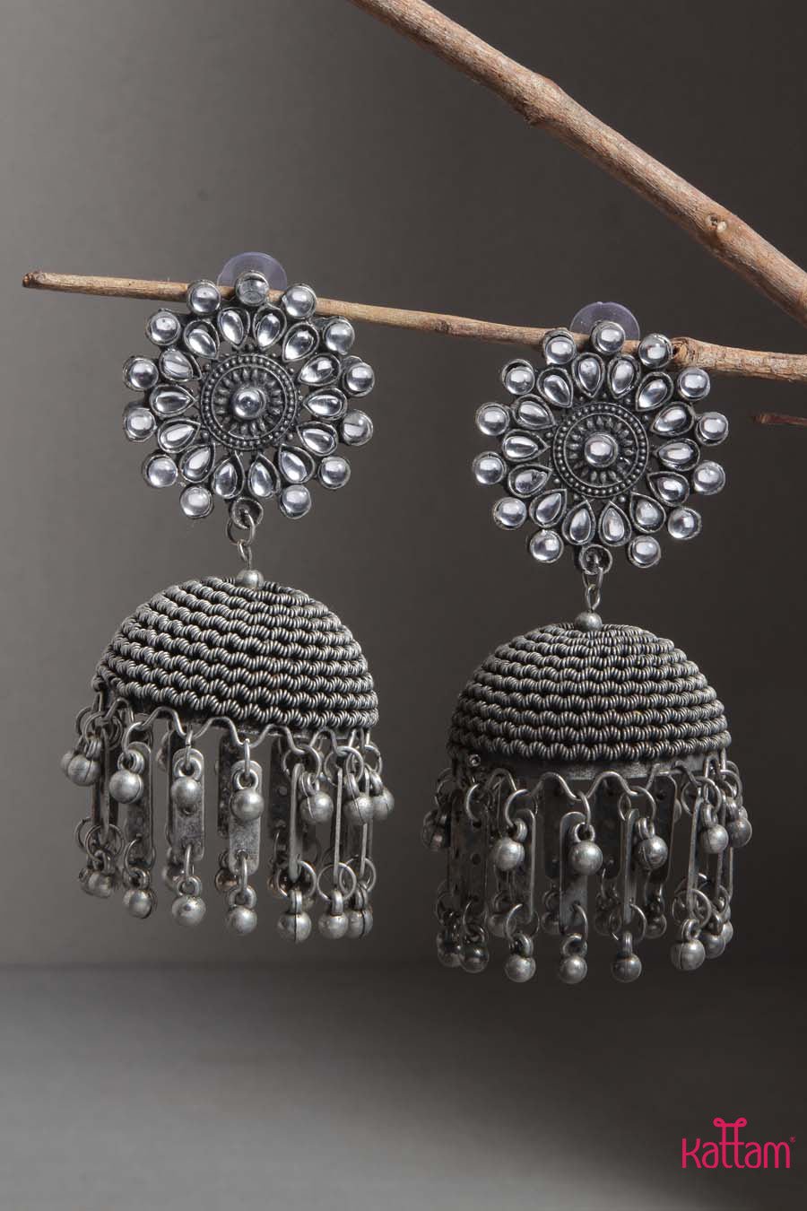 Kundan Drop Jhumka - E207