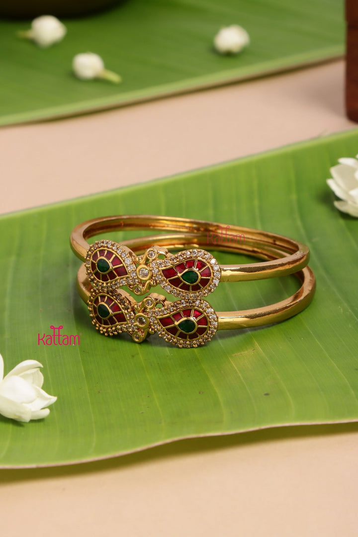 Kundan Manga Bangle ( set of 2 ) - B552 - V4