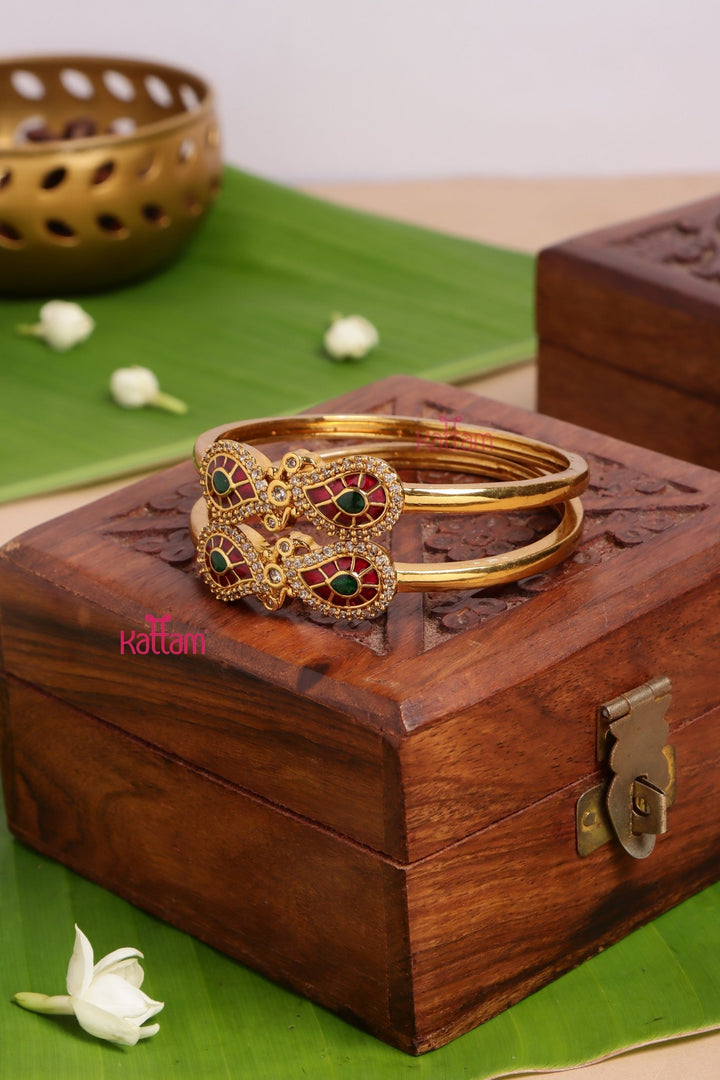 Kundan Manga Bangle ( set of 2 ) - B552 - V4