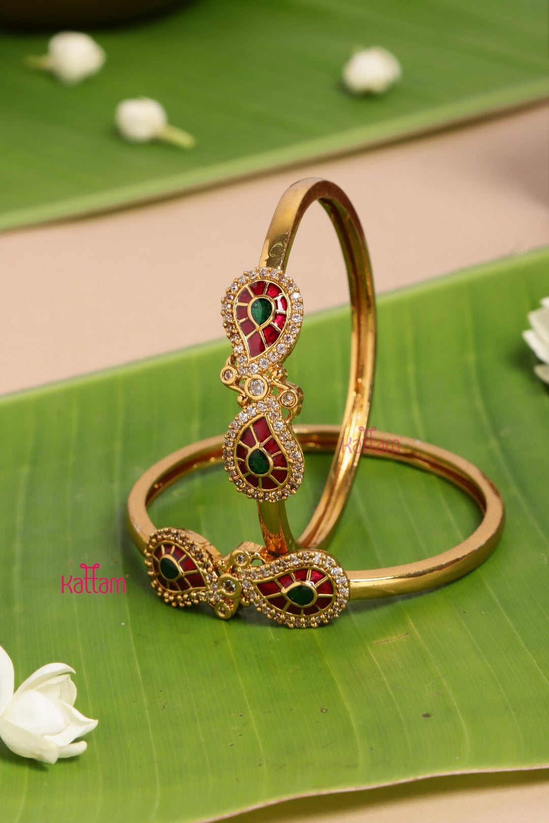 Kundan Manga Bangle ( set of 2 ) - B552 - V4