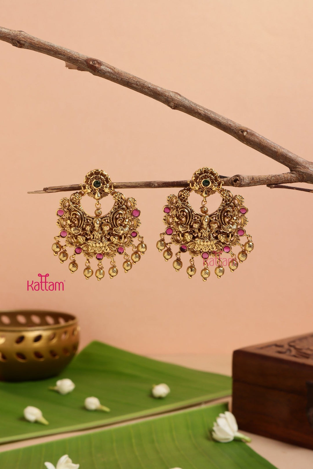 Lakshmi Floral Chandbali Earring - E975