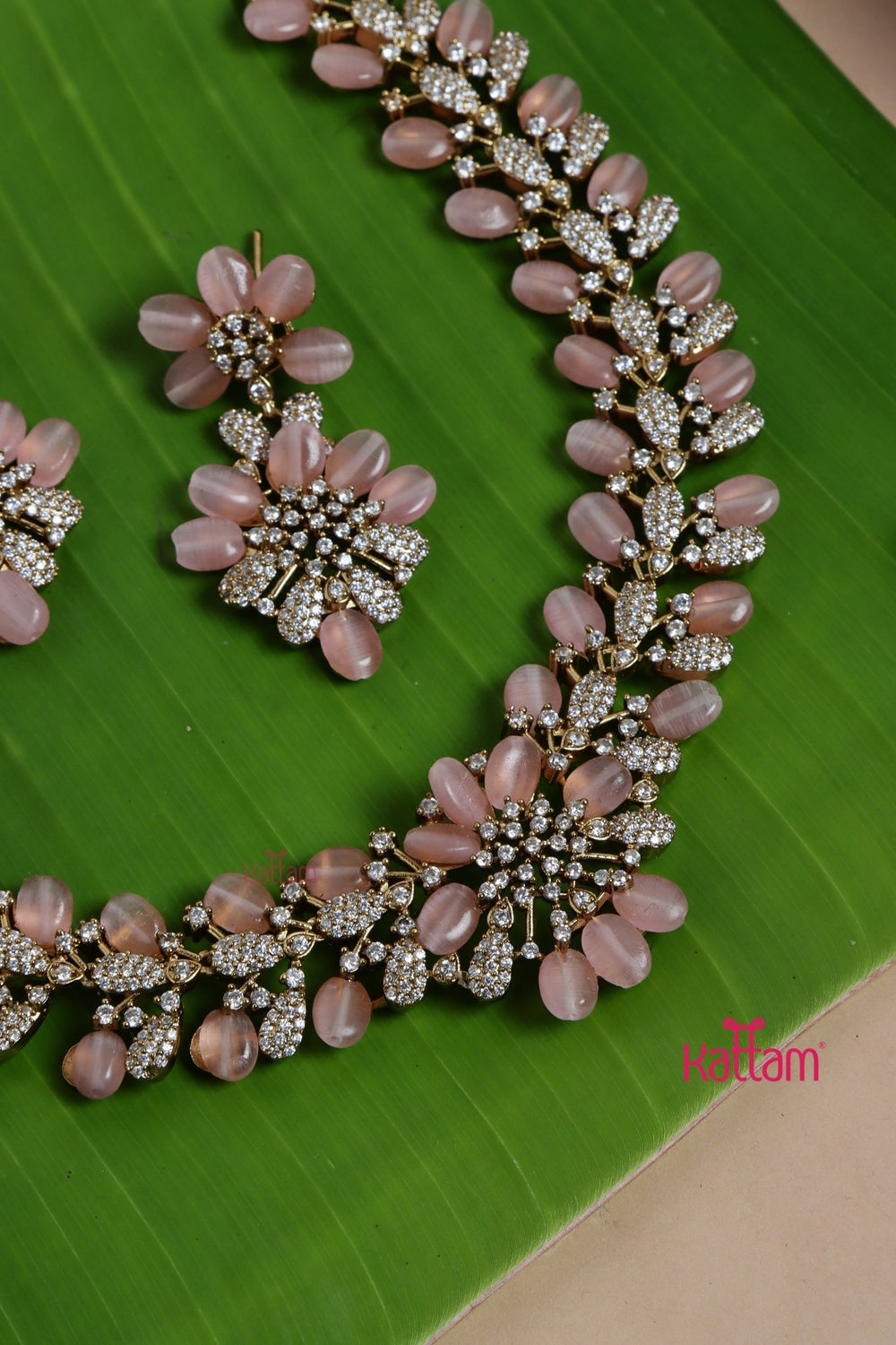 Mia - Pink Pearl Bling Partywear Choker - N5153