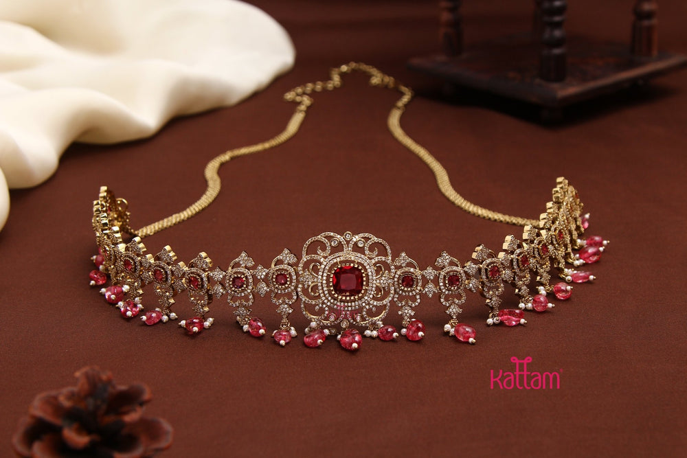 Mila - Victorian Motif Ruby HipChain - HB187