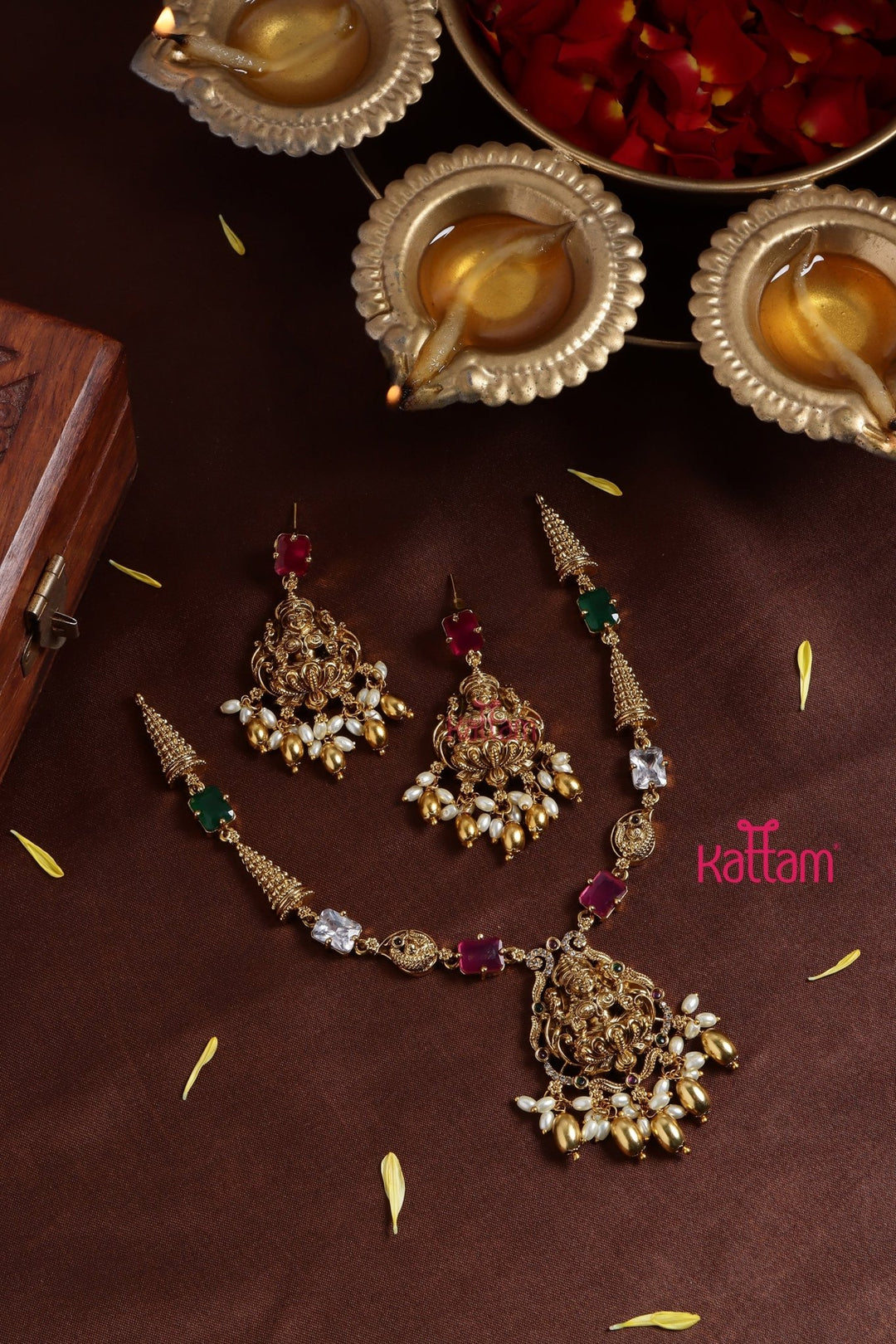 Multistone Nakshi Necklace - N3233