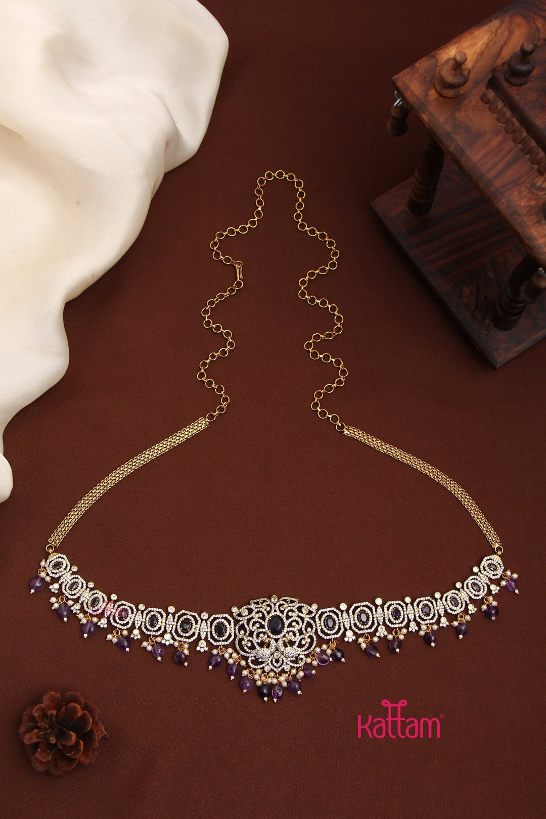 Myla - Victorian Motif Purple Hipchain - HB193