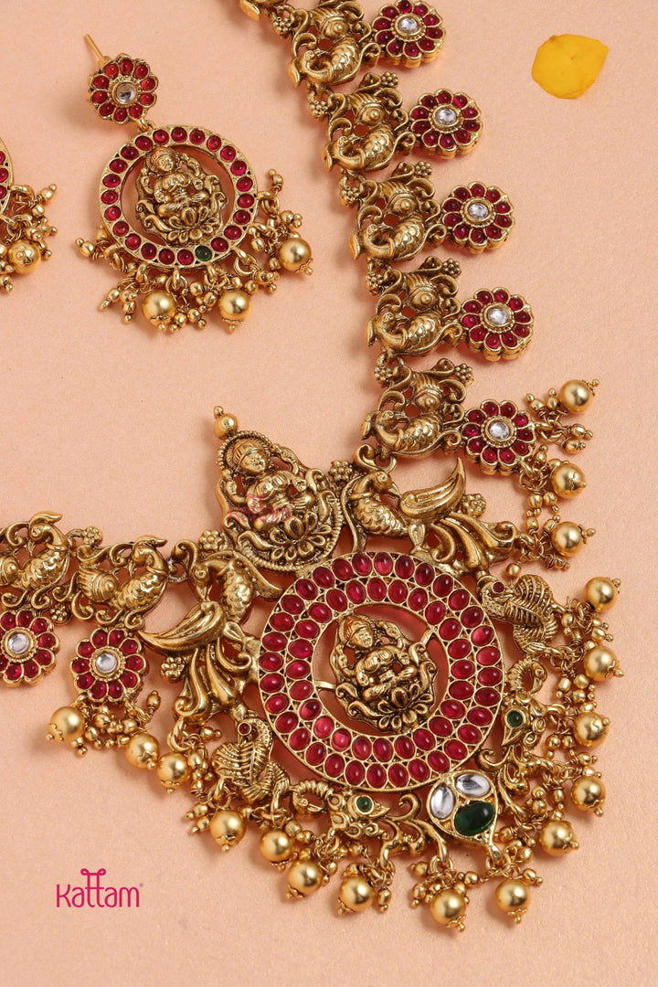 Nakshi - Semi Bridal Ruby Necklace - N3309