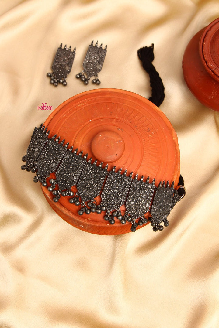 Oxidised Choker Set - N795