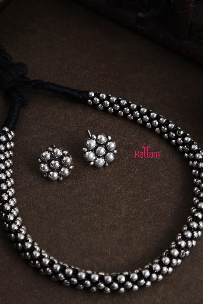 Oxidised Small Ball Choker - N1964