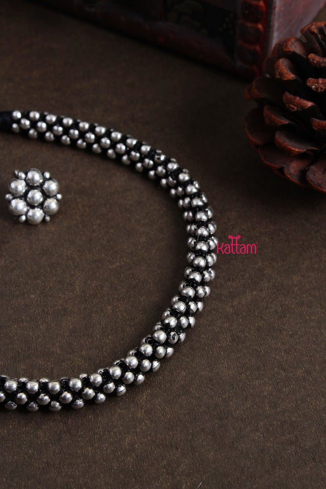 Oxidised Small Ball Choker - N1964