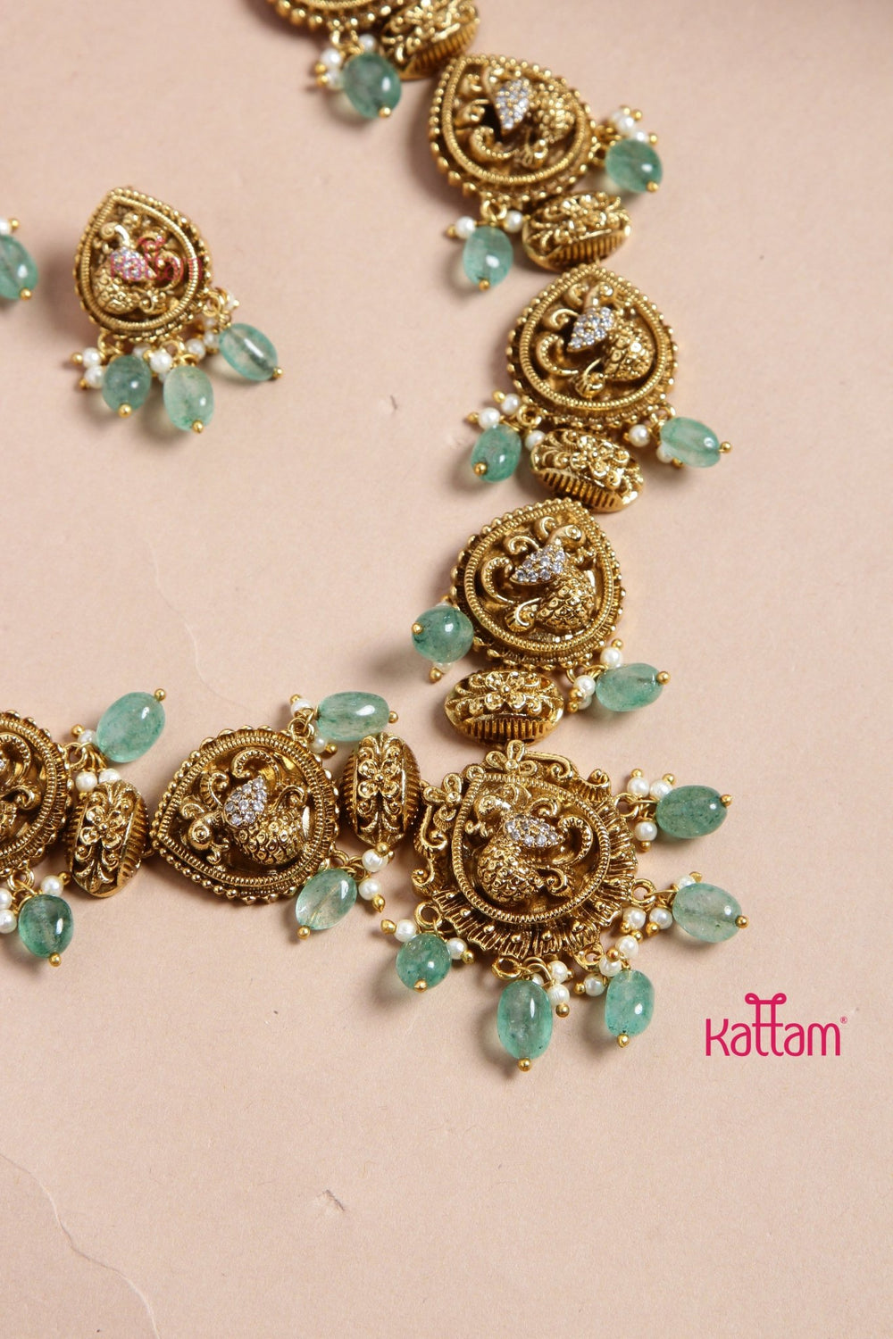 Pallavi Antique Peacock Choker - N3184