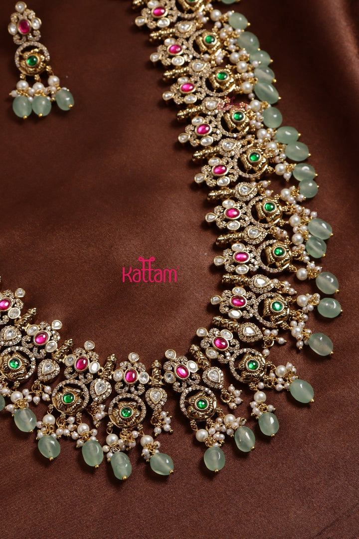 Pastle Green Victorian Bridal Haram - N6143