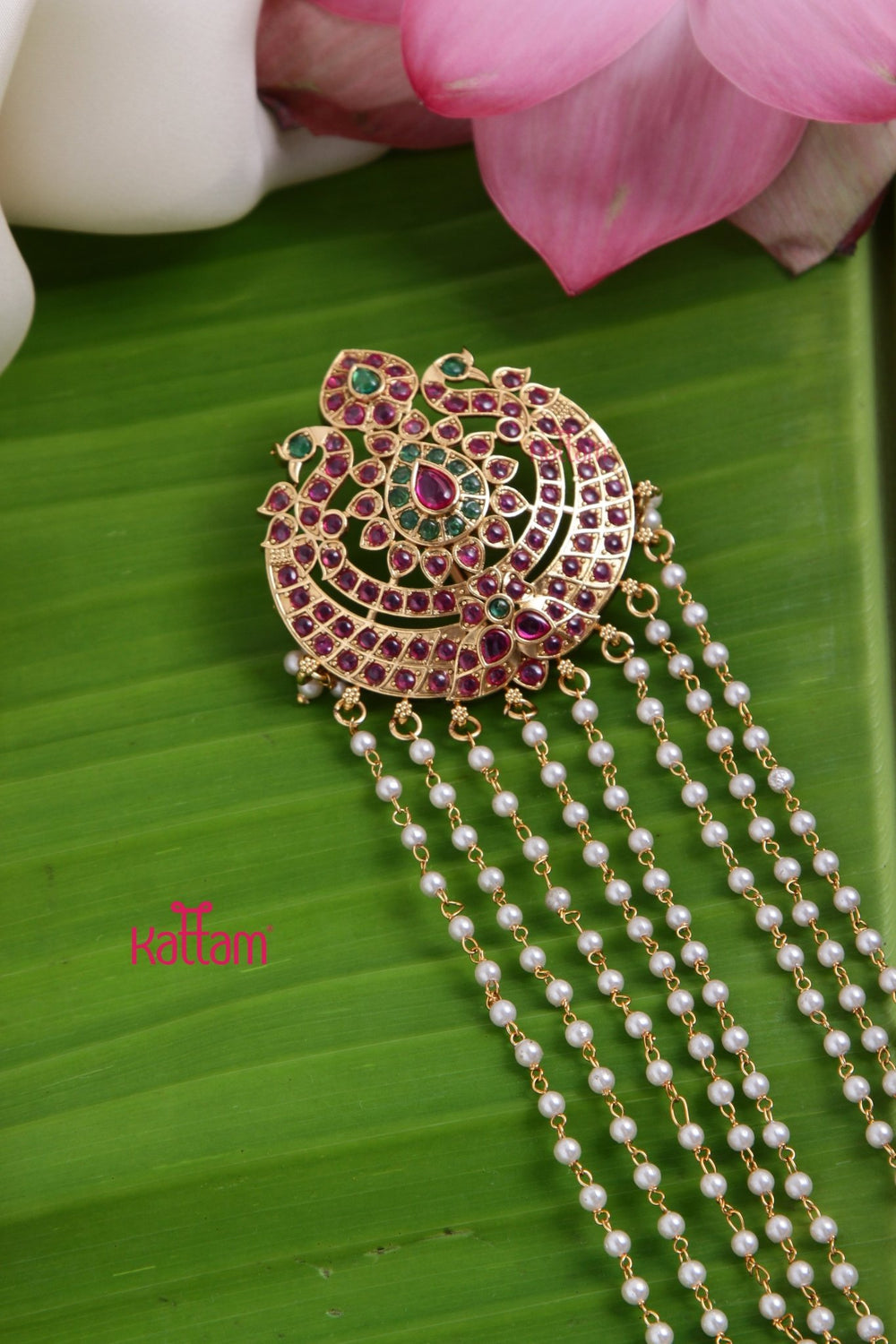 Peacock Layered Pearls Jadai Billai - JB071