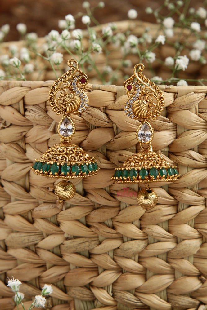 Peacock Stone Jhumka - E734