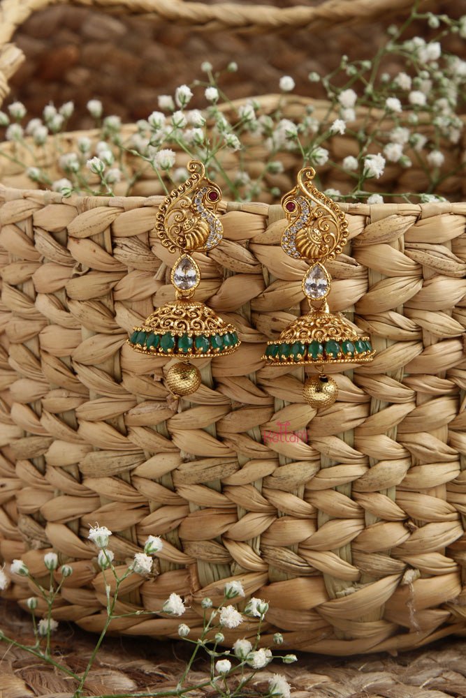 Peacock Stone Jhumka - E734