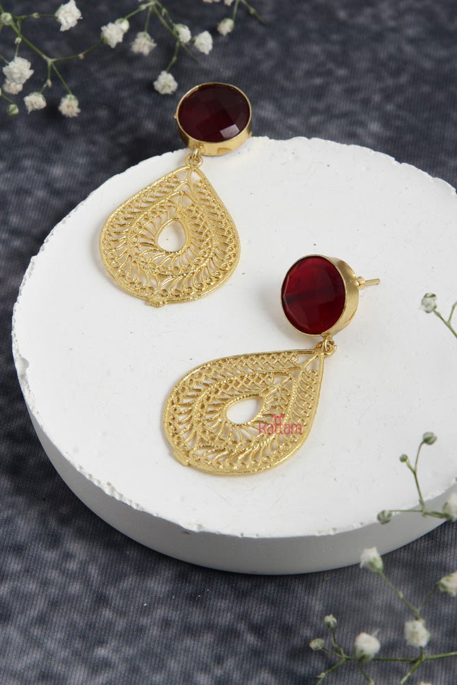 Quarts Stone Tilak Earring - E768