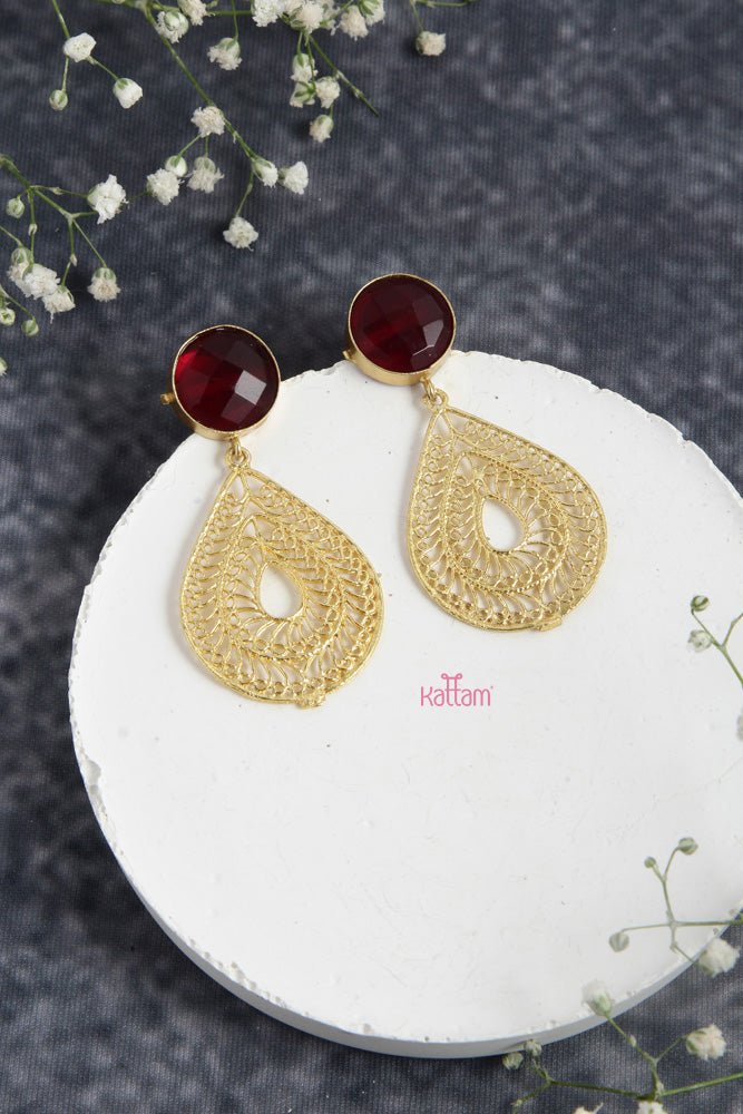 Quarts Stone Tilak Earring - E768