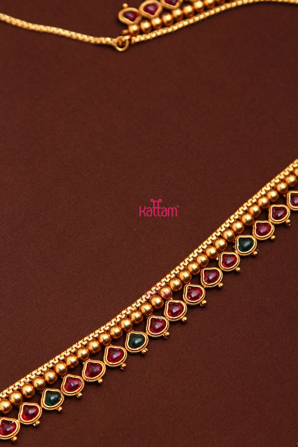 Rain Drop Ruby Green Hip Chain - HB180