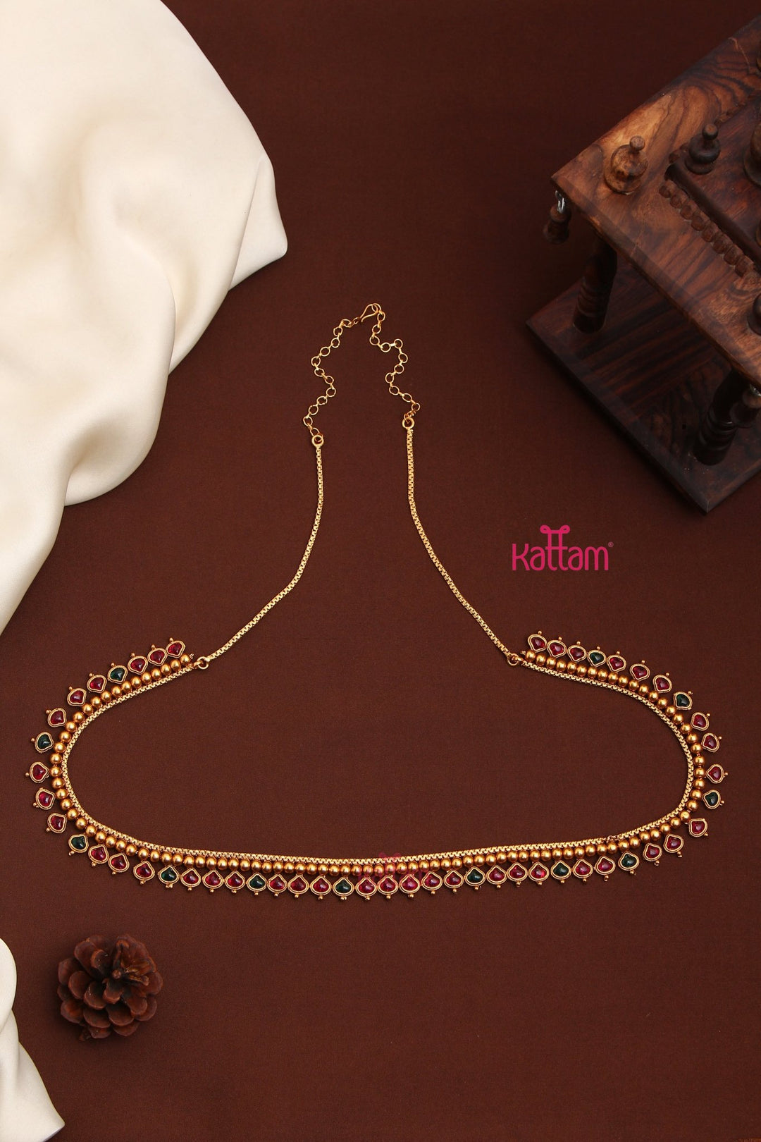 Rain Drop Ruby Green Hip Chain - HB180