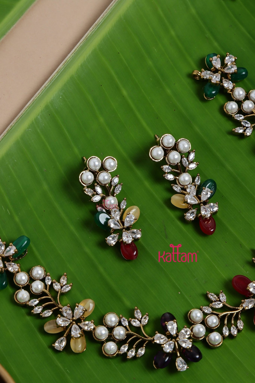 Rashmi - Trendy Multistone Pearl Choker - N5144