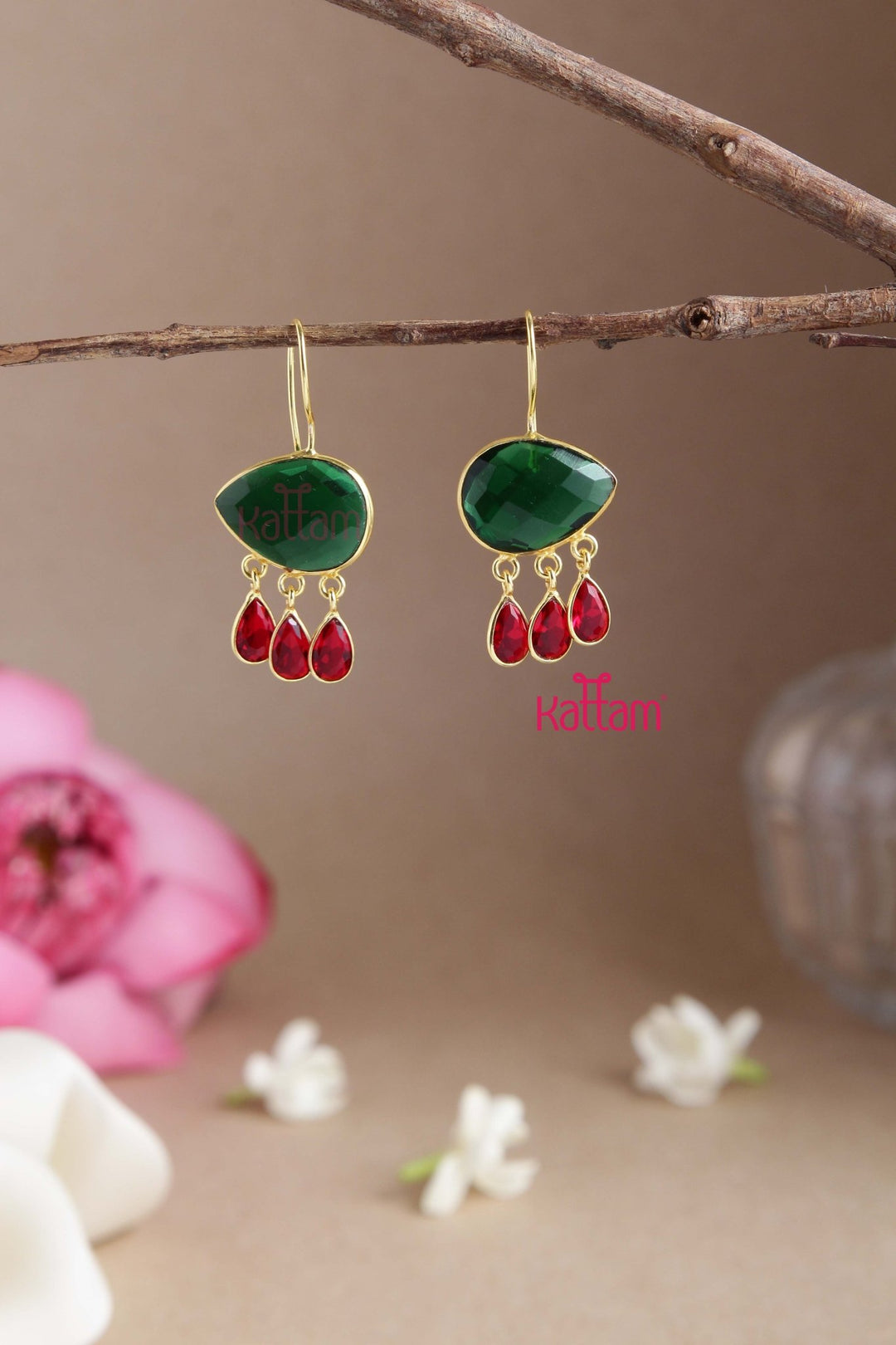 Redgreen GemStone Hook Earring - E804