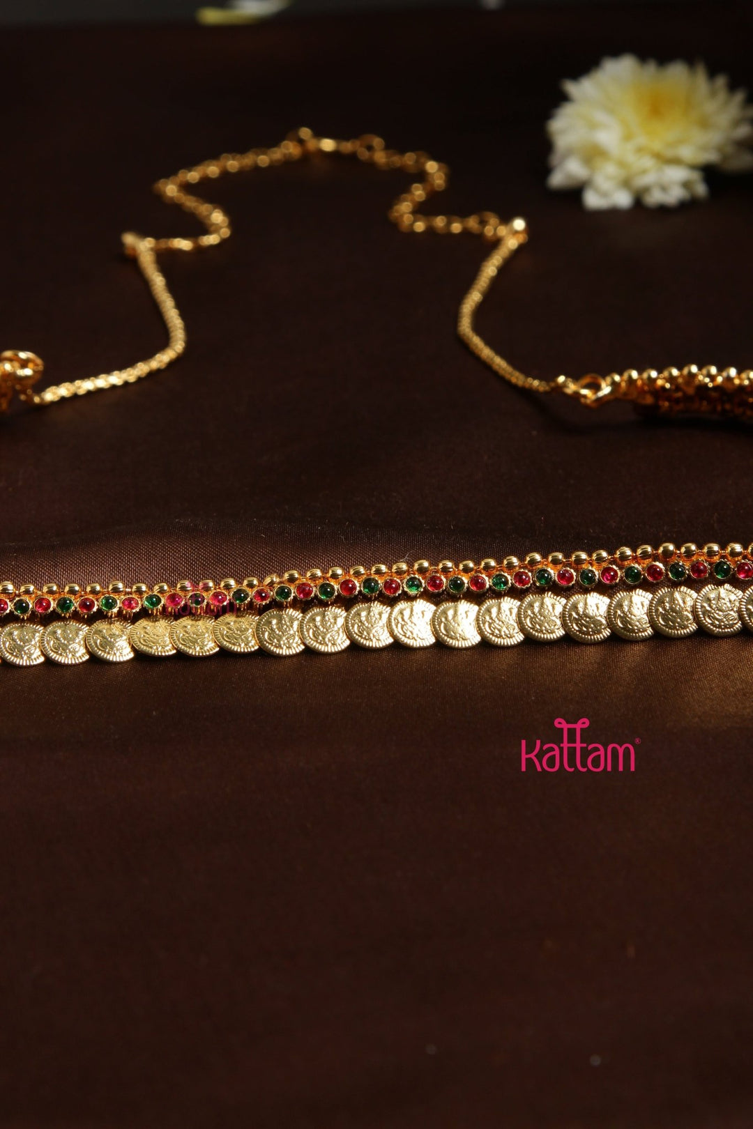 Ruby Green Coin Hip Chain - HB170